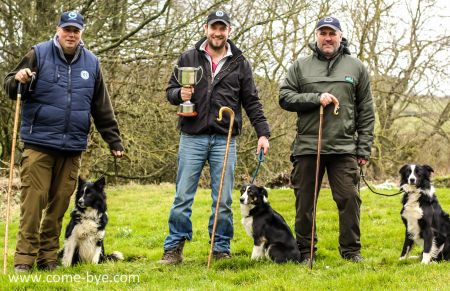 Michael Davidson with Linburn Phil. David Henderson with Burndale Gwen and Colin Balmbro with Chip